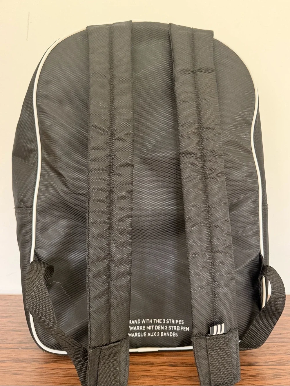 Adidas Basic Black and White Neutral Backpack w Front Trefoil Logo Unisex